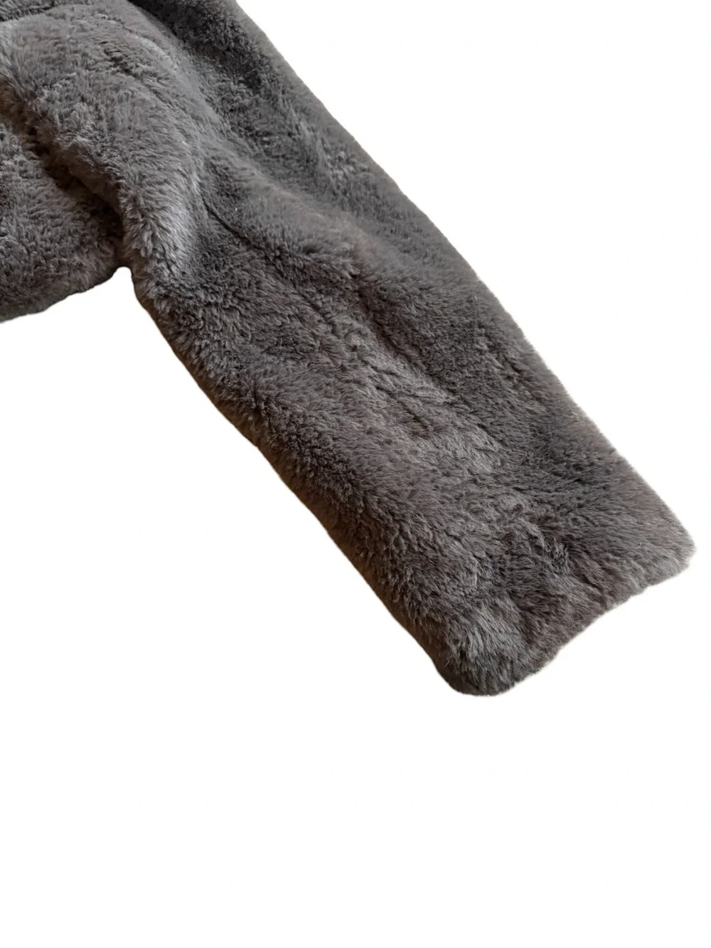 Song of Style Faux Fur Coat Brown Cropped Length Jacket Vegan Size Small Women's